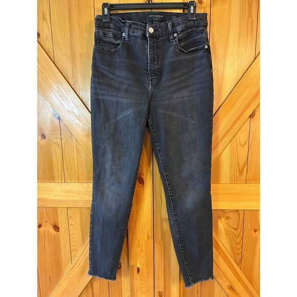 Lucky Brand Faded Black Ankle Jeans Raw Hem Distressed Size 10/30 (8734) - Picture 1 of 9